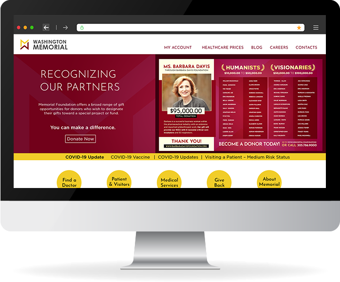 website donor wall